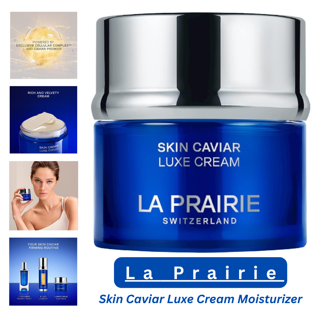 “La Prairie Skin Caviar Luxe Cream luxury face moisturizer packaging with premium skincare design”