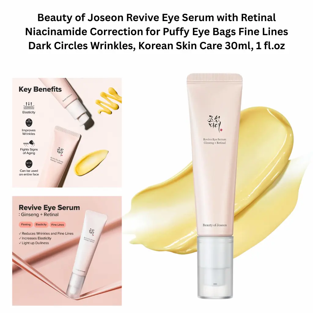 Beauty of Joseon Revive Eye Serum with Ginseng, Retinal and Niacinamide for dark circles, fine lines and puffy eyes – Korean skincare 30ml